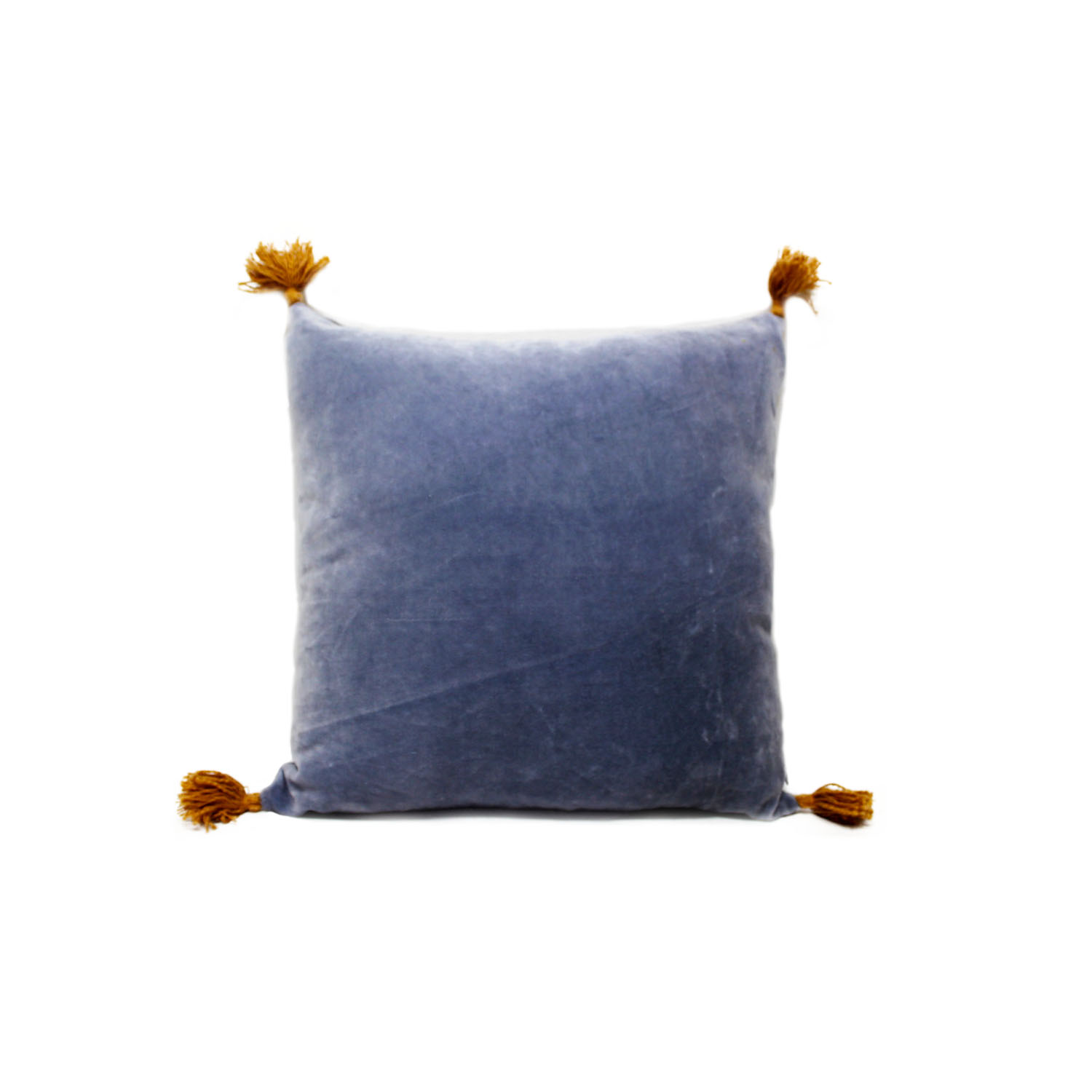 Solid greyish blue color velvet cushion covers - Cushion Covers - FOLKWAYS