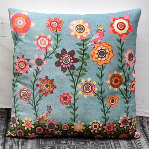 Hillview Embroidered Outdoor Pillow Covers Flower India