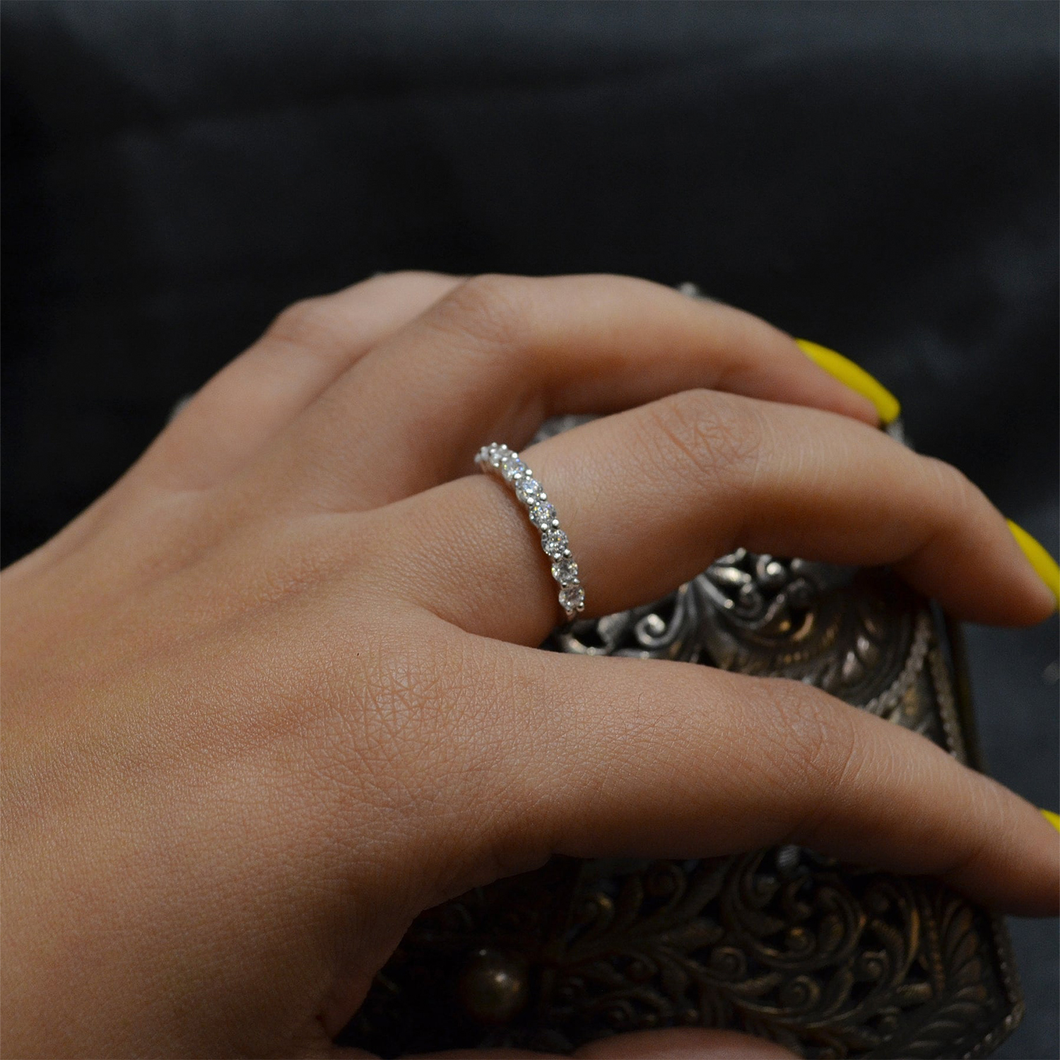Daisy Flower 0.10 Cts Moonstone 925 Sterling Silver Women Wedding Ring –  SHINE JEWEL