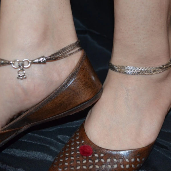 Floral and anklet bell SIlver anklet| Flower design & ghungroo silver anklet