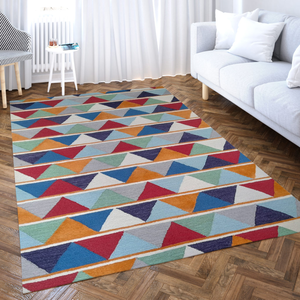 Triangle with multi-colour rug | Multi-shades carpet