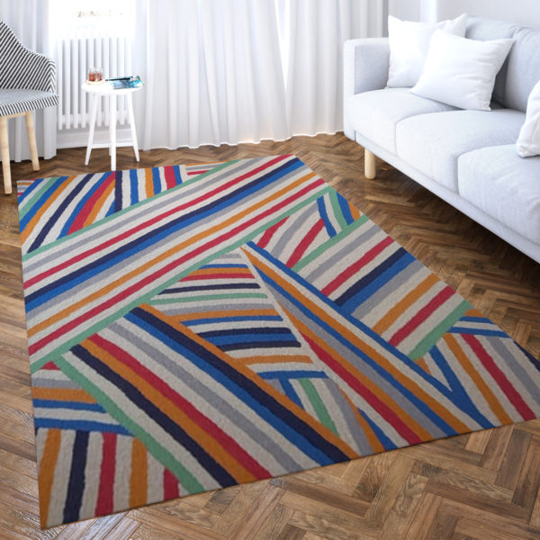 Rainbow Stripes Rug | Colourfull Floor Carpet
