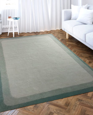 Green shades rug | cotton wool tufted soft rug