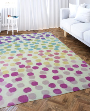 Colourful Floor Mat | Multi-Colour Dots Rug for Living Room