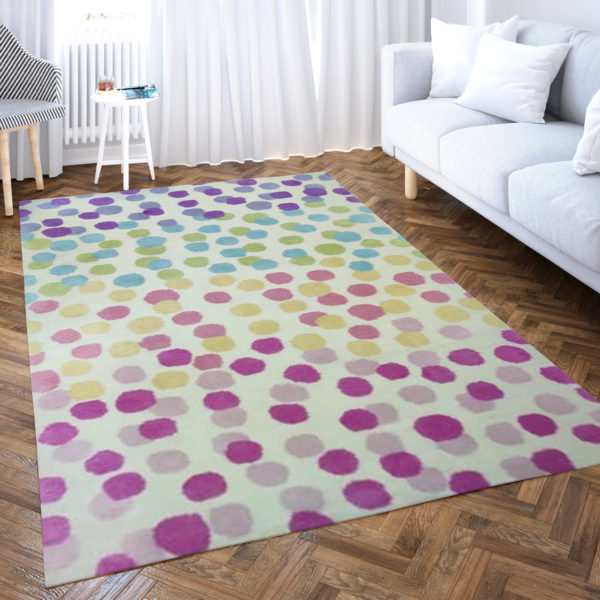 Colourful Floor Mat | Multi-Colour Dots Rug for Living Room