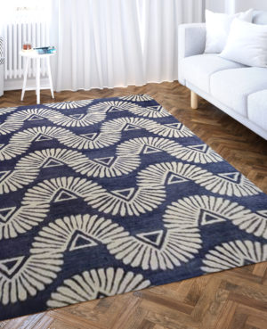 Waves Shaped Designs Rug | Beautiful Hand Tufted Rug