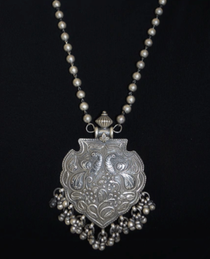Mayur silver neckpiece | Peacock Design SIlver necklace