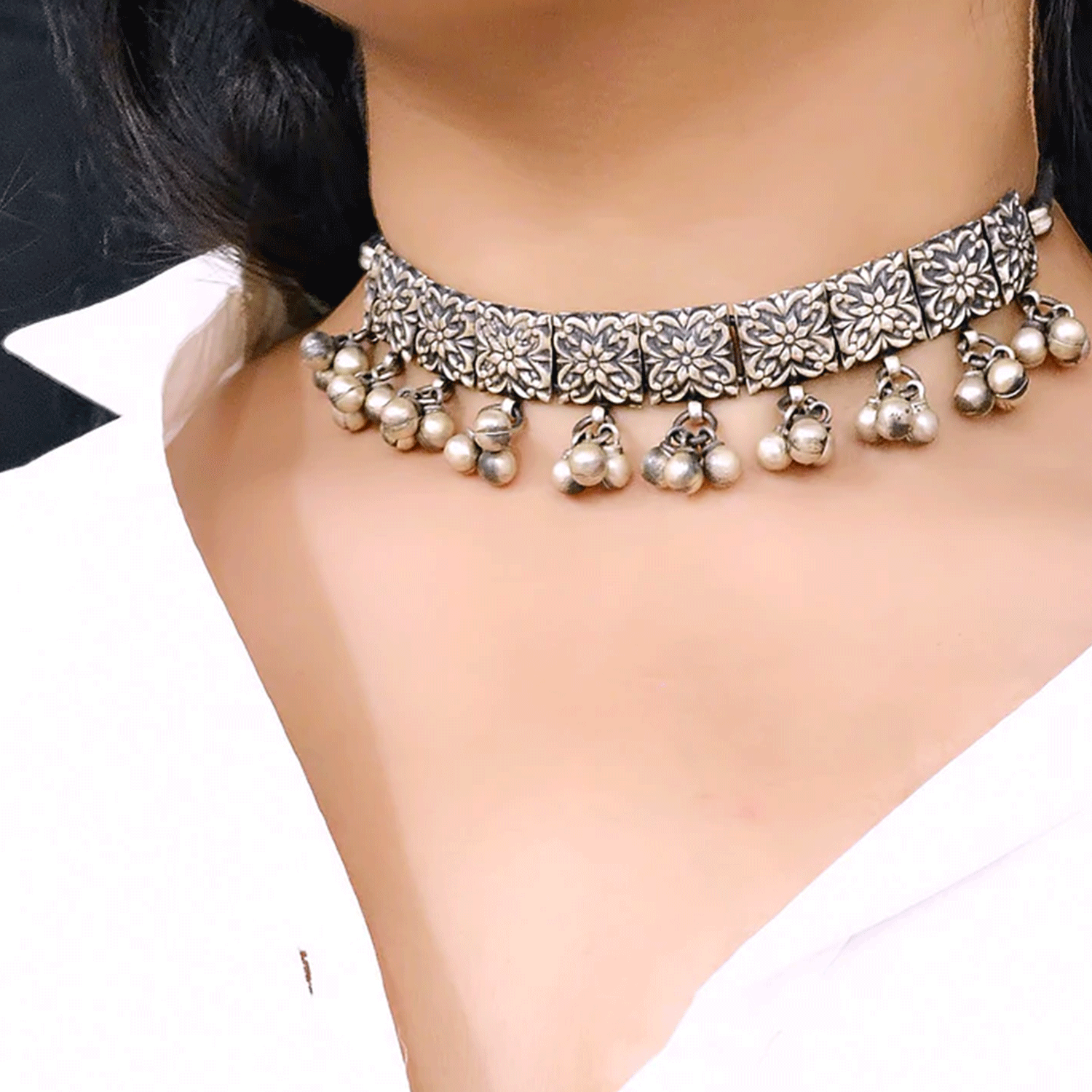 Buy Multi Color Embroidered Chid Choker Necklace by Kanyaadhan By  DhirajAayushi Online at Aza Fashions.