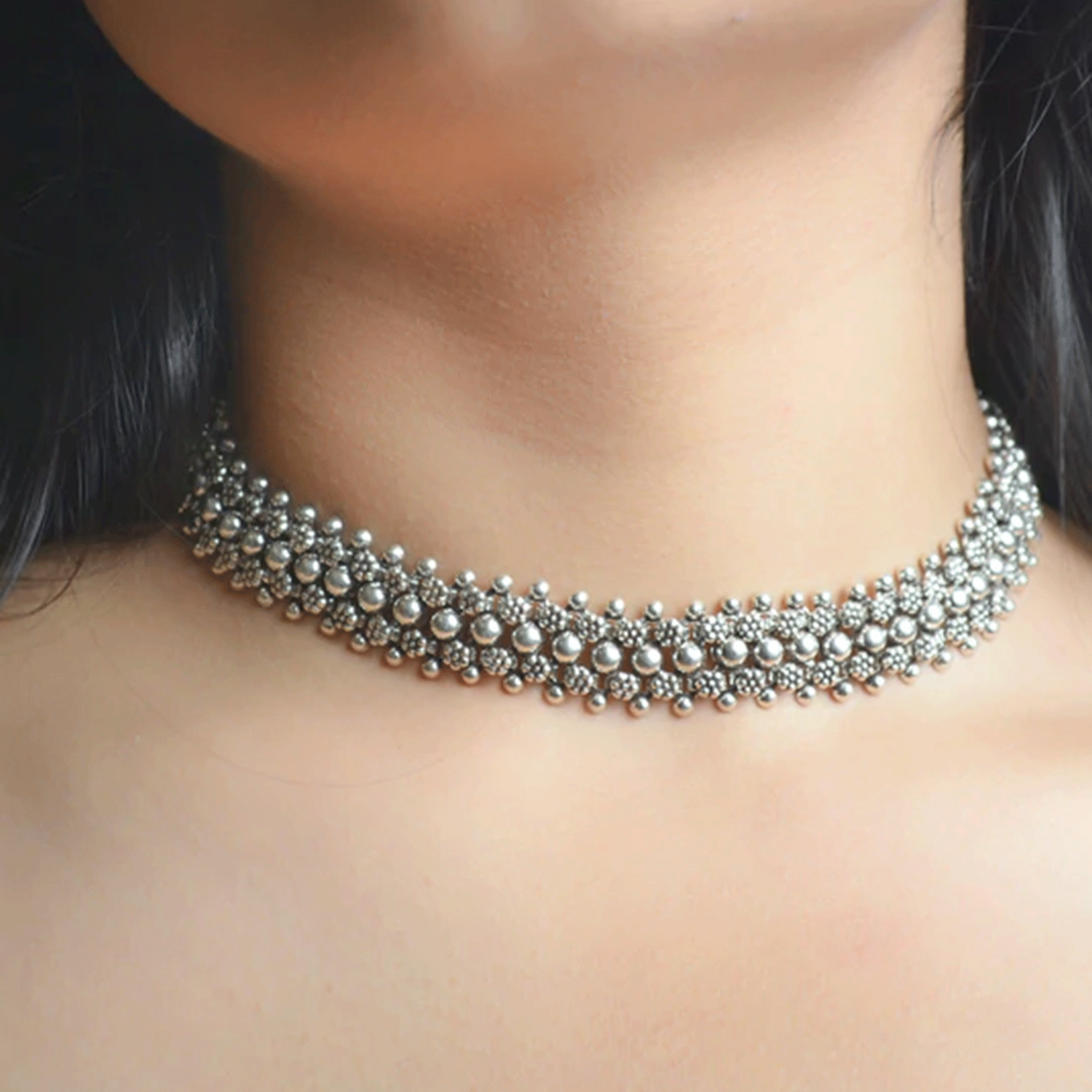 Ravishing Silver Choker Trendy Silver Choker Necklaces FOLKWAYS