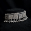 Square silver choker with Ghungroo | silver necklace
