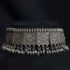 Square silver choker with Ghungroo | silver necklace