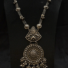 Silver long necklace with ghungroo pendant