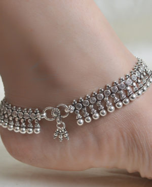 Gorgeous silver Anklet | Heavy alluring earring