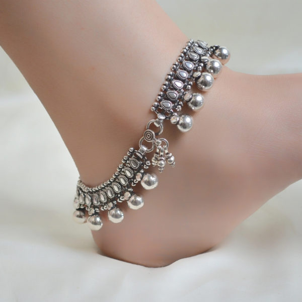 SIlver ball base Silver anklet | Statement silver anklet