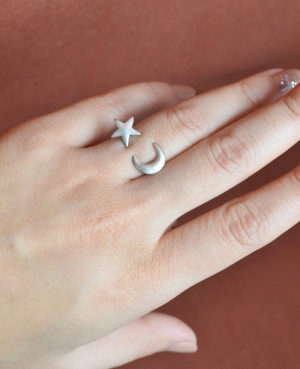 Moon-Star ring | lovely design silver ring