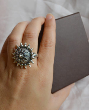 Ravishing silver ring | Flower design silver ring
