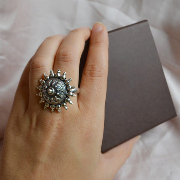 Ravishing silver ring | Flower design silver ring