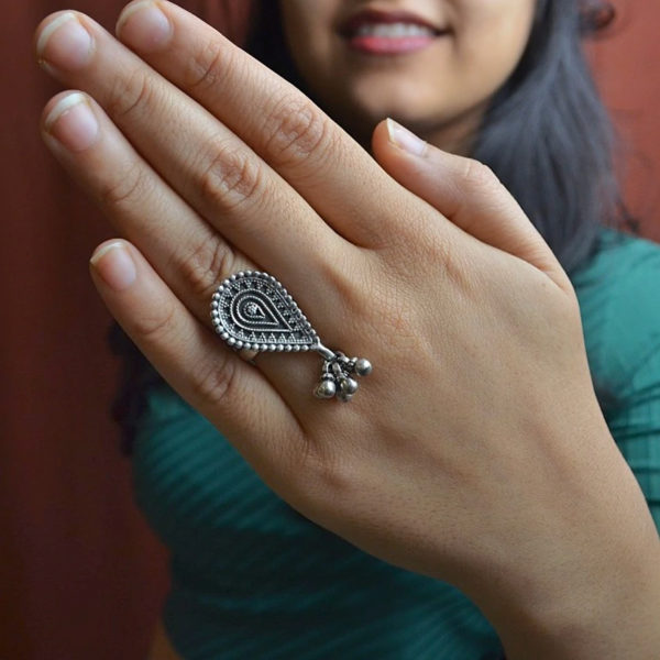 Leaf design silver ring | Trendy silver ring