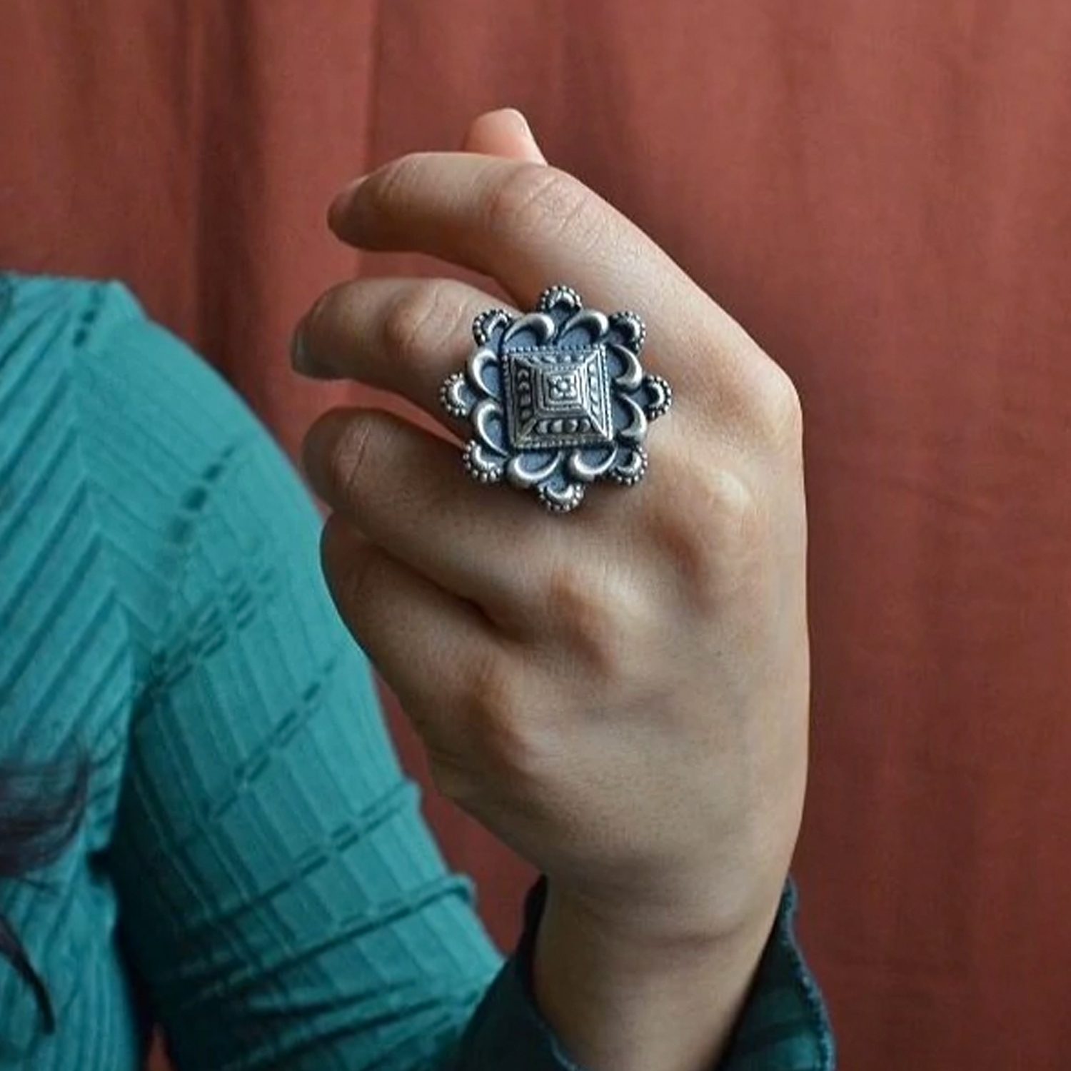 Oxidised Devi Shakti Ring – Silvermerc Designs