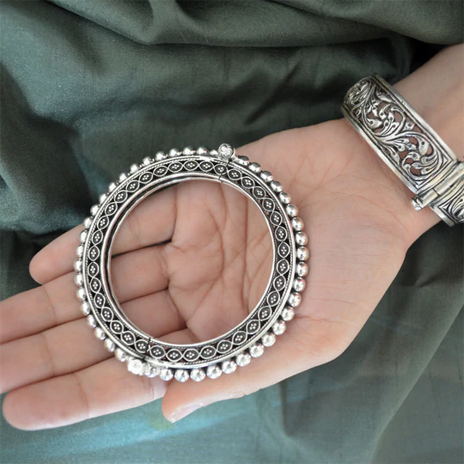 Buy Silver Kada Bracelet for girls in Online