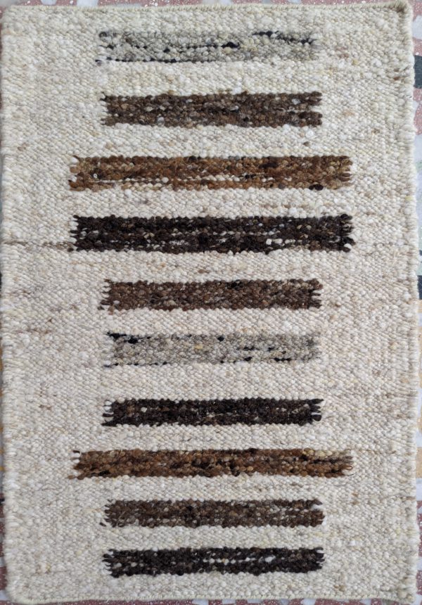 Hand Designed Cotton Rug | Carpet with Brown, Beige Colour