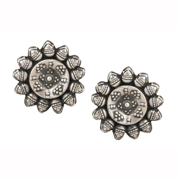 Sunflower Silver stud | Designer Silver Earring