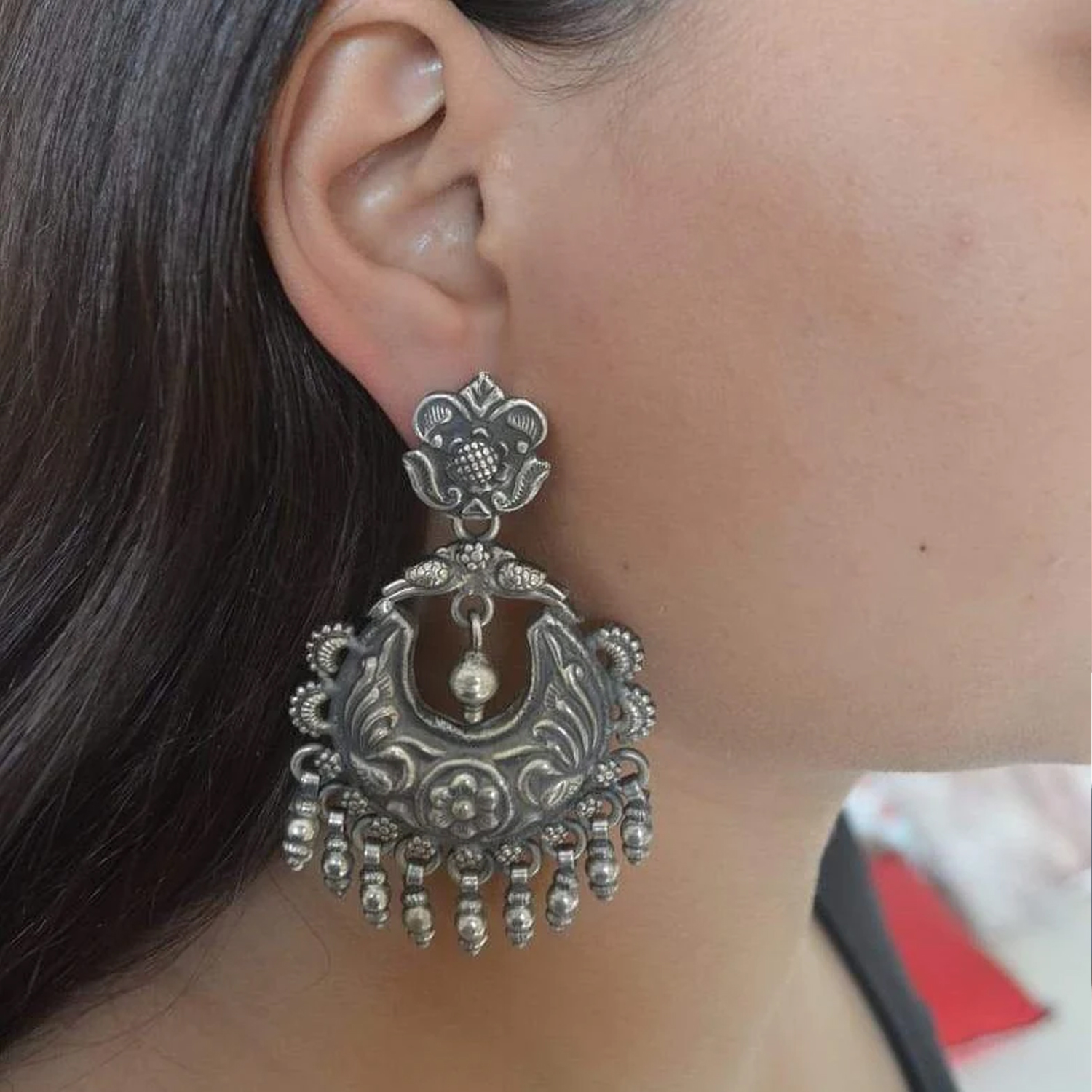 925 sterling silver handcrafted vintage attractive design stud earring  jhumki, excellent hanging chandelier jhumki bells tribal jewelry s811 |  TRIBAL ORNAMENTS