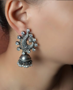 Shiny Silver earring | SIlver Jhumki