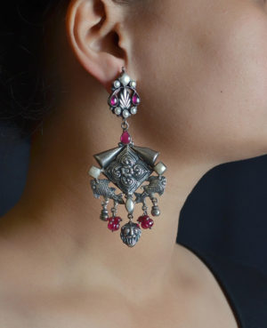 Magnificent Pearl Earring| Rose pink Silver earring
