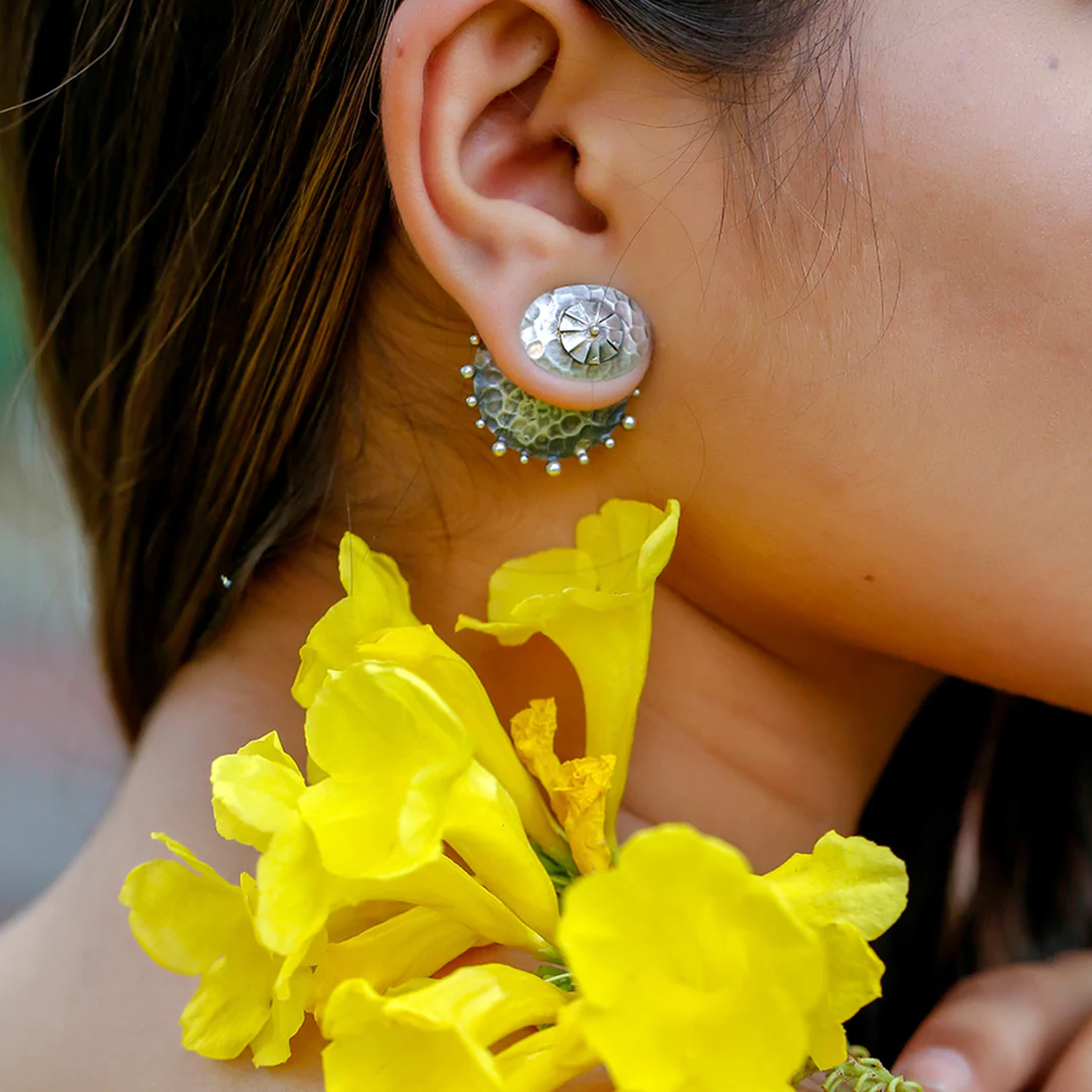 22k Gold Stud Earrings , Handmade Beautiful Solid Gold Earrings Indian  Jewelry - Etsy