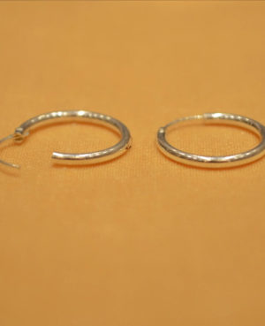 Round Hoop earring | Shimmering Silver Earring
