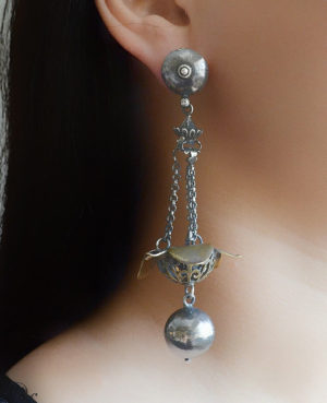 Classy fusion silver earrings