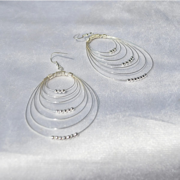 Multiple Round Hoop silver earrings for Girls
