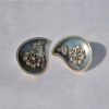 Mango shaped black silver stud earring