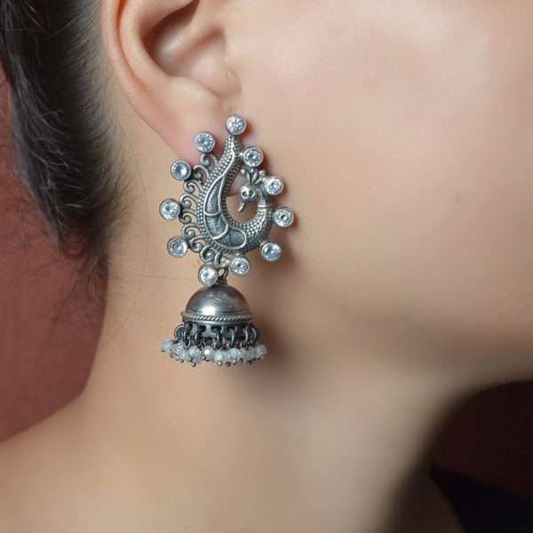 Shiny Silver earring | SIlver Jhumki