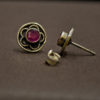 Ear stud | Pink stone stud earring