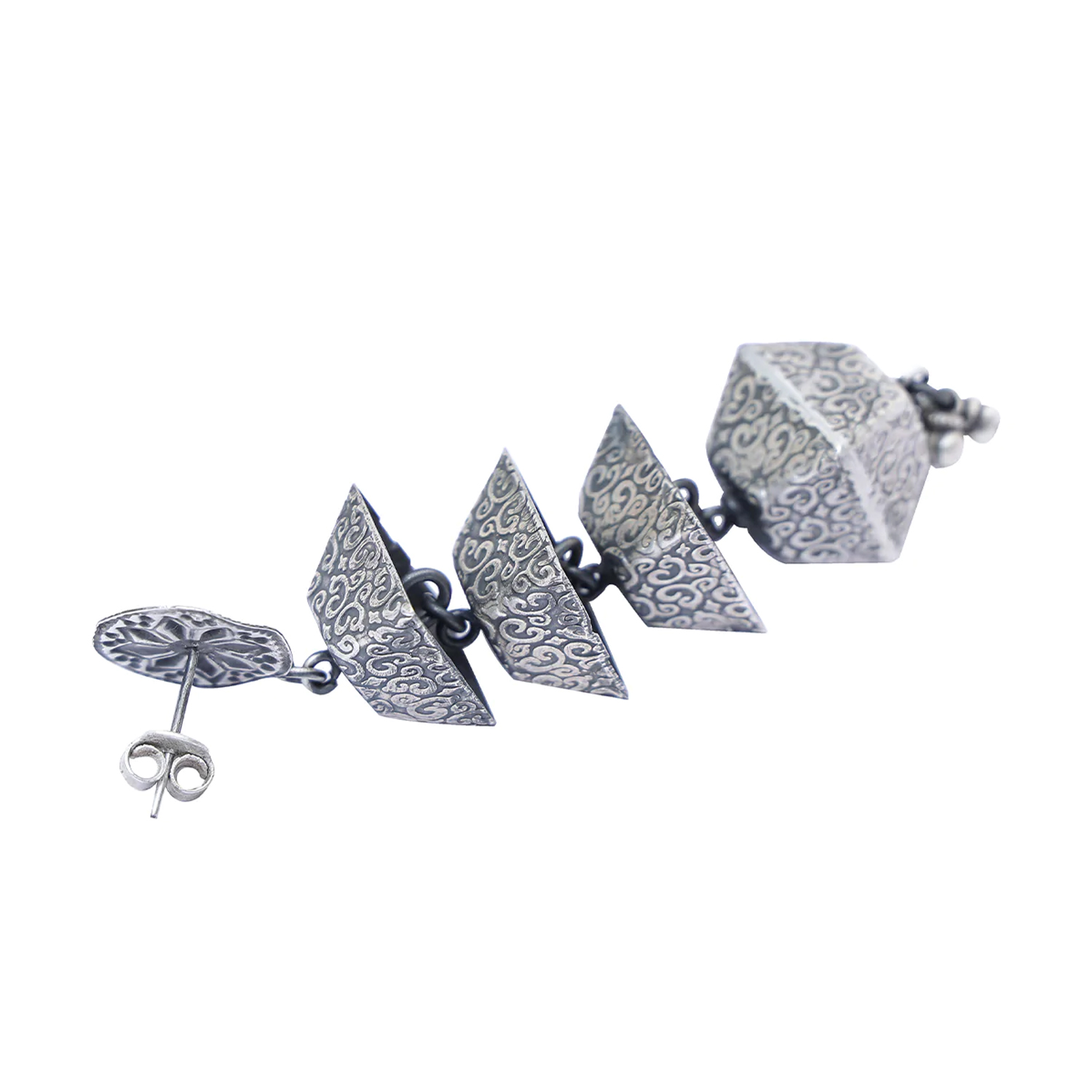 Buy Silver Tone Styled With Beads Designer Long Korean Earrings Set   Western Long Dangler Earrings Online  Anuradha Art Jewellery