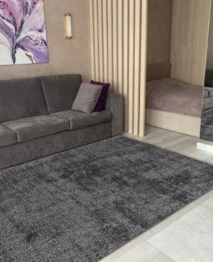 Handloom plain carpet | chocolate shade silk rug