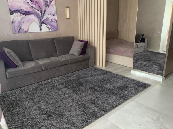 Handloom plain carpet | chocolate shade silk rug