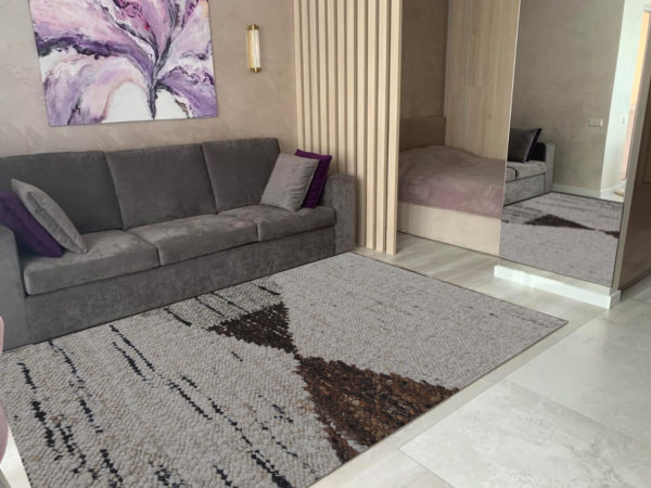 Woollen Floor Rug | Carpet with Brown, Beige Colour