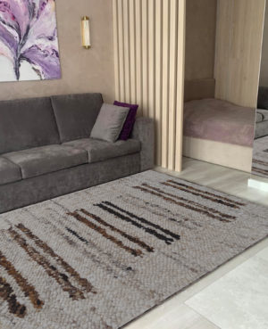 Mixture of Dark Shades Lining Rug | Beautiful Soft Comfortable Living Room Carpet