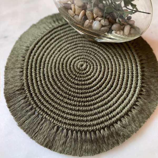 Handcrafted Knotted Natural Macrame Cotton Table Mat