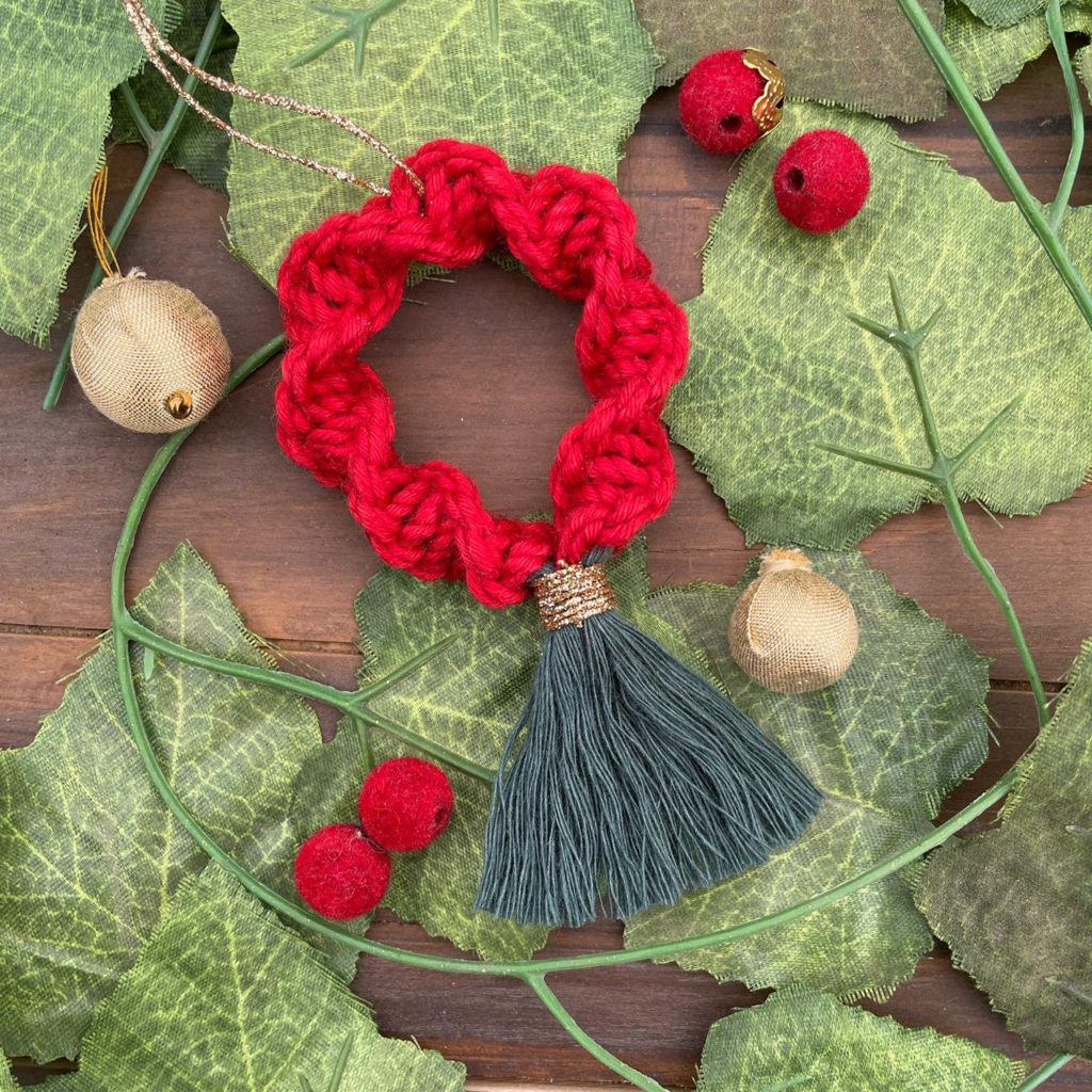 Macrame HandKnotted Wreath Christmas Macrame Decor Macrame Decor