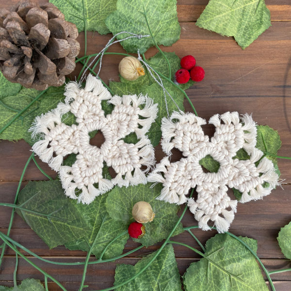 Macrame Snowflake | Christmas Macrame Ornaments