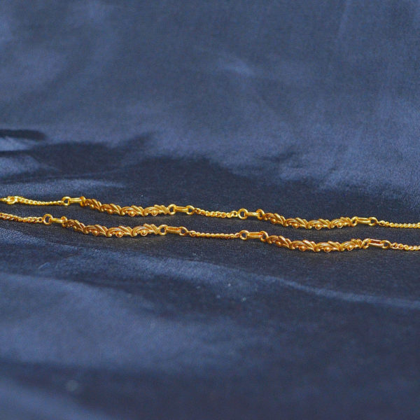 Graceful Silver Anklet | Beautiful SIlver Anklet (Gold Polish)