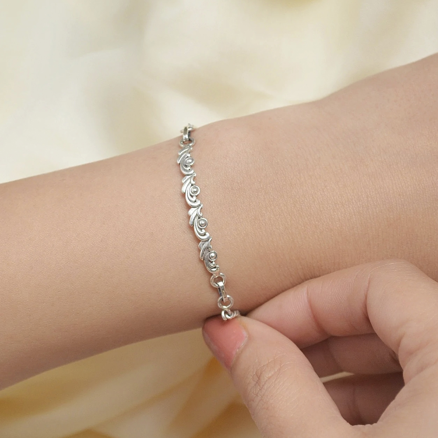 Silver bracelet design for on sale women