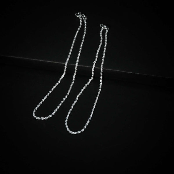 Rope design silver anklet | Spiral designer anklet