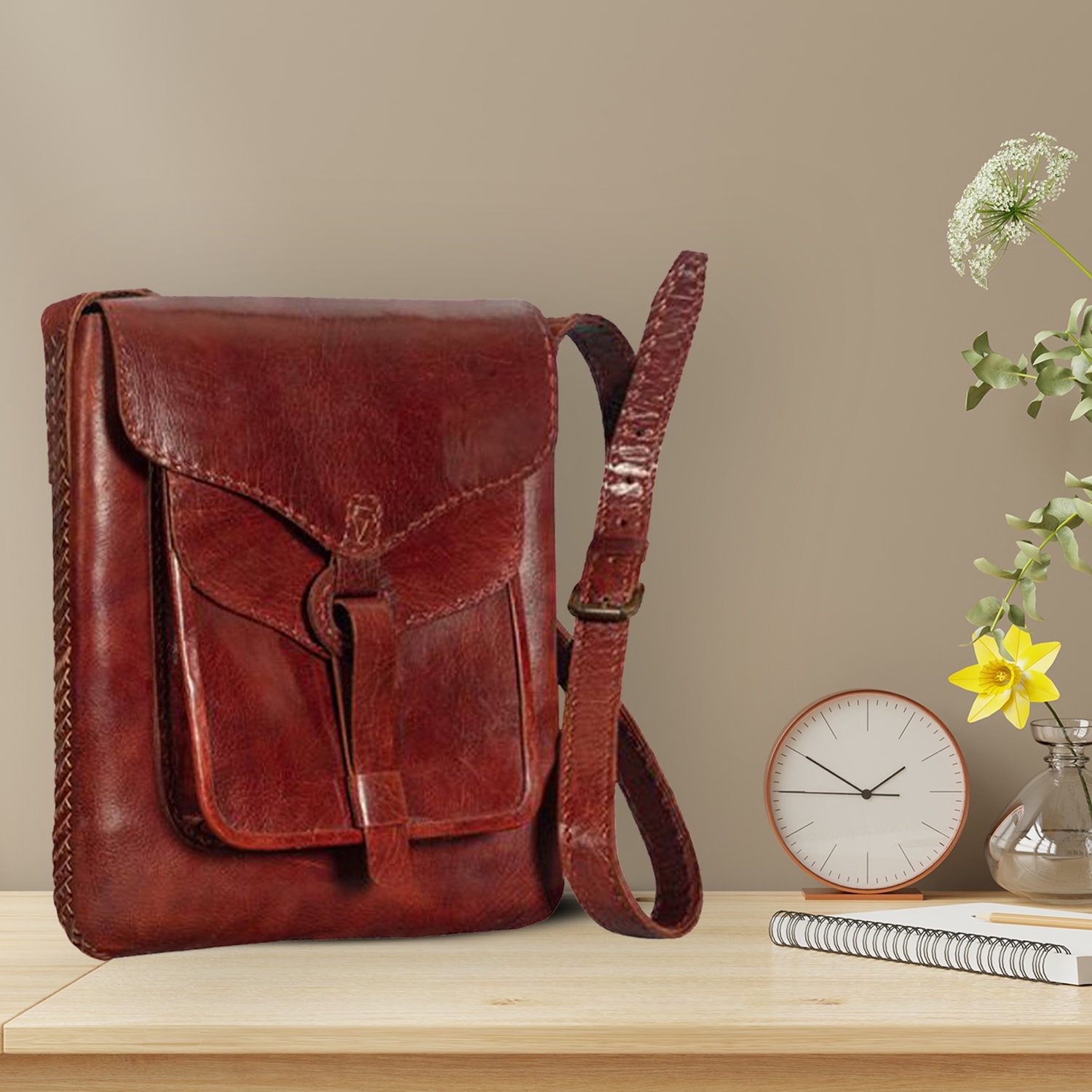 Taylor Leather Sling Bag — Tan Leather Goods